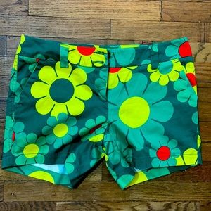 Loudmouth Golf Green Yellow Flower Shorts